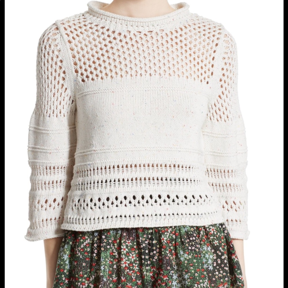 La Vie by Rebecca Taylor crochet knit confetti top